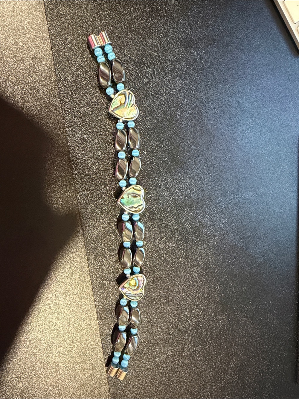 Magnetic and Hematite Heart Bracelet with Magnetic Clasp